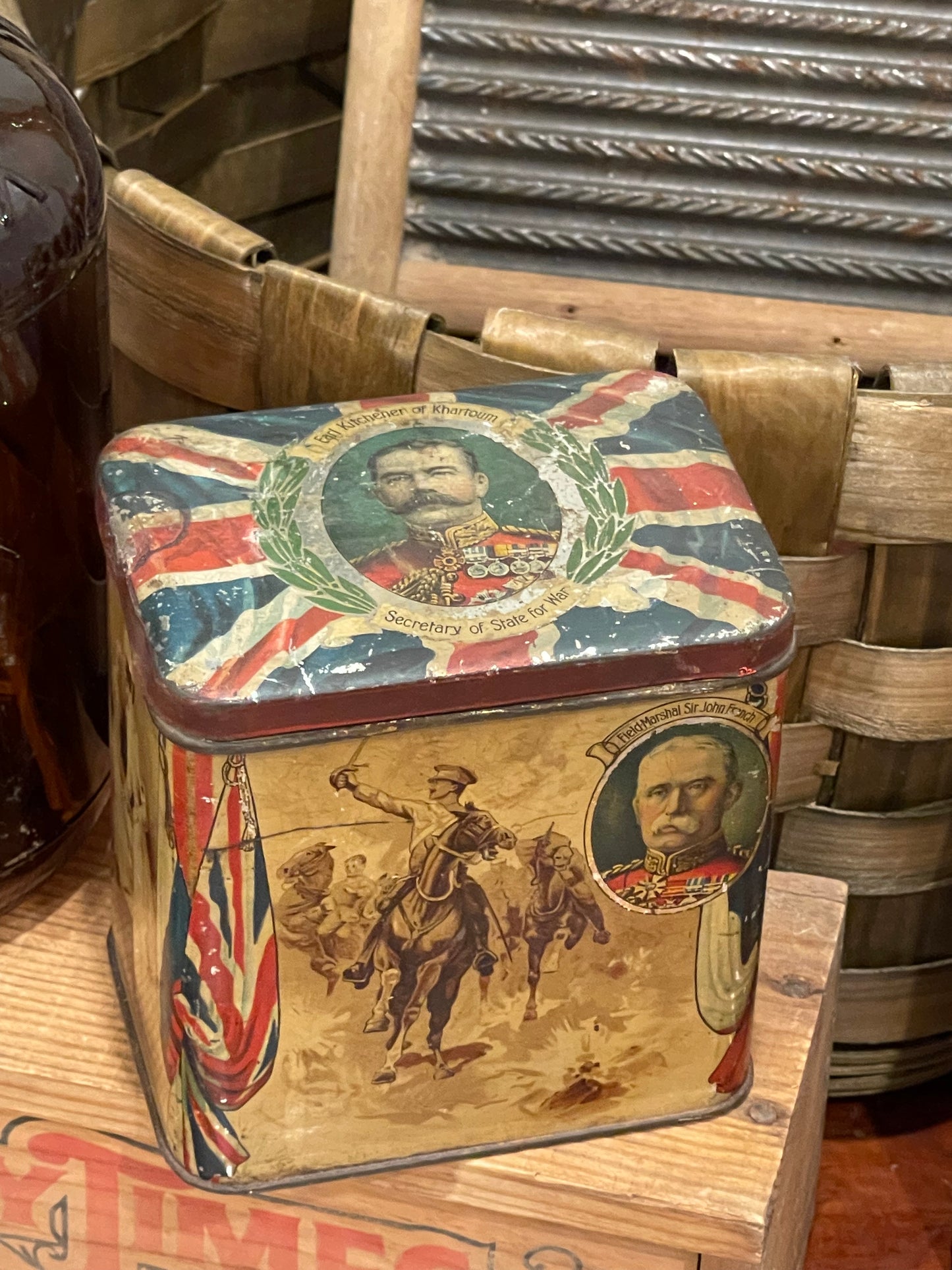 Rare Ridgeway Tea WW1 Commemorative Souvenir Tea Tin