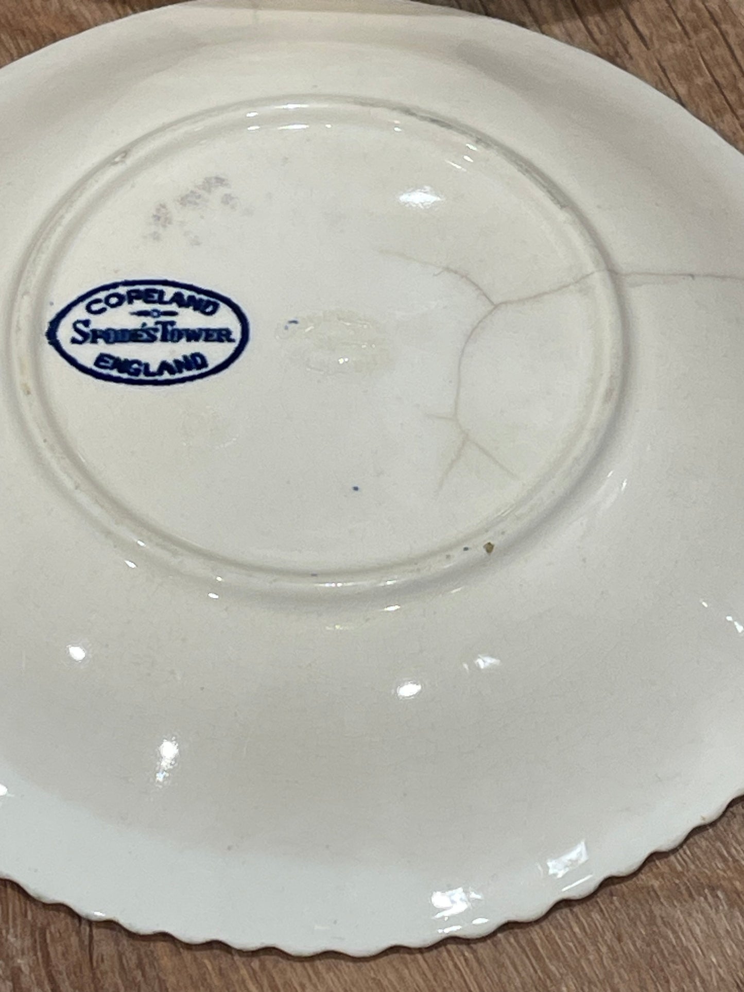 Authentic Early Spode Saucers, Made In England. 6” Round Saucer w/ Gadrooned Edge.