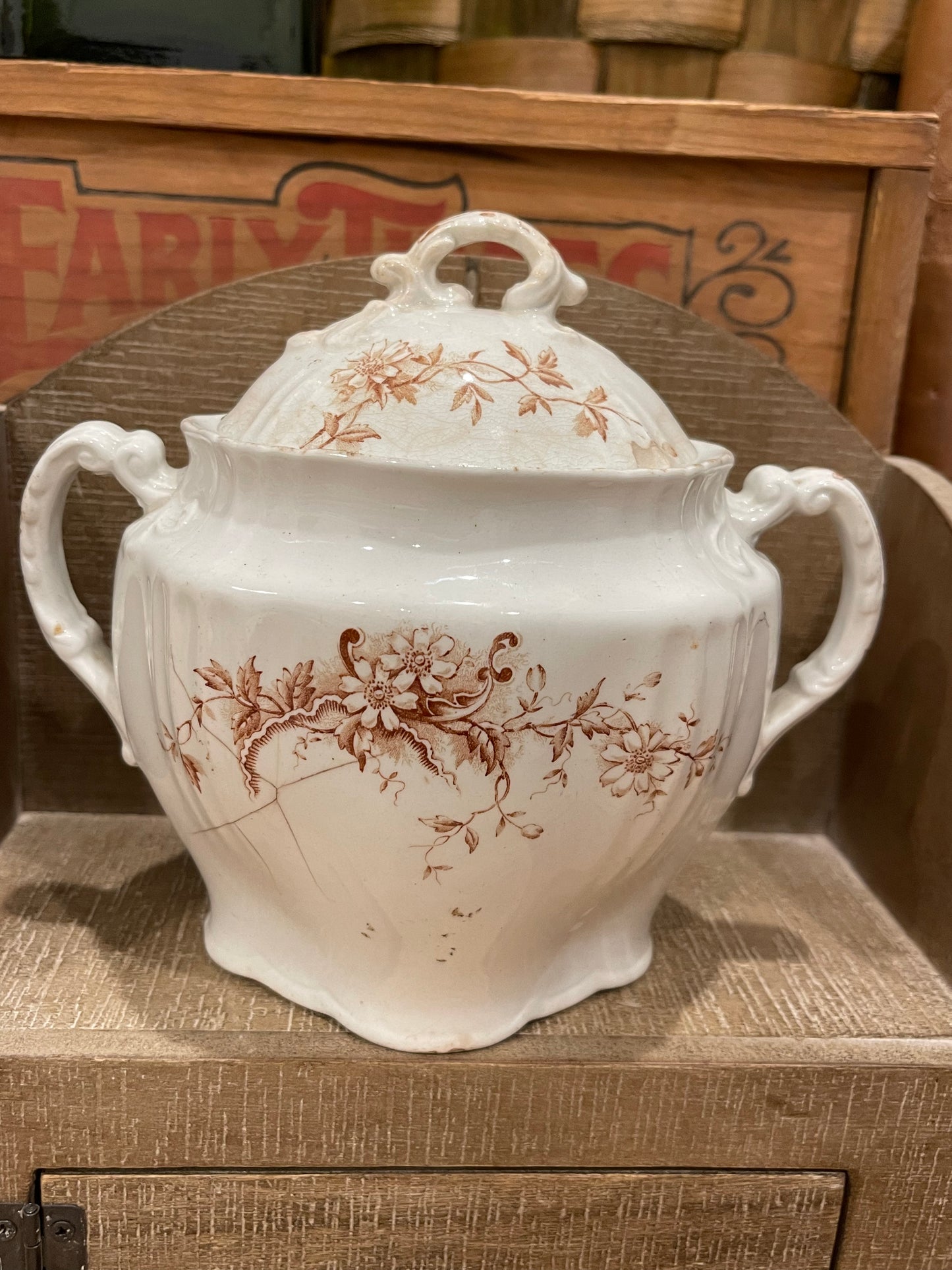 Mellow-Taylor & Co. Ironstone Covered Sugar Bowl