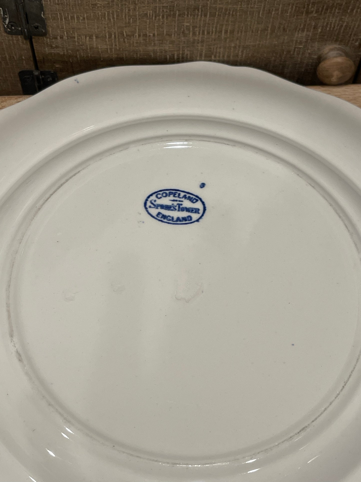 Authentic Early Spode Plate, Made In England. 10.8” Round w/ Gadrooned Edge