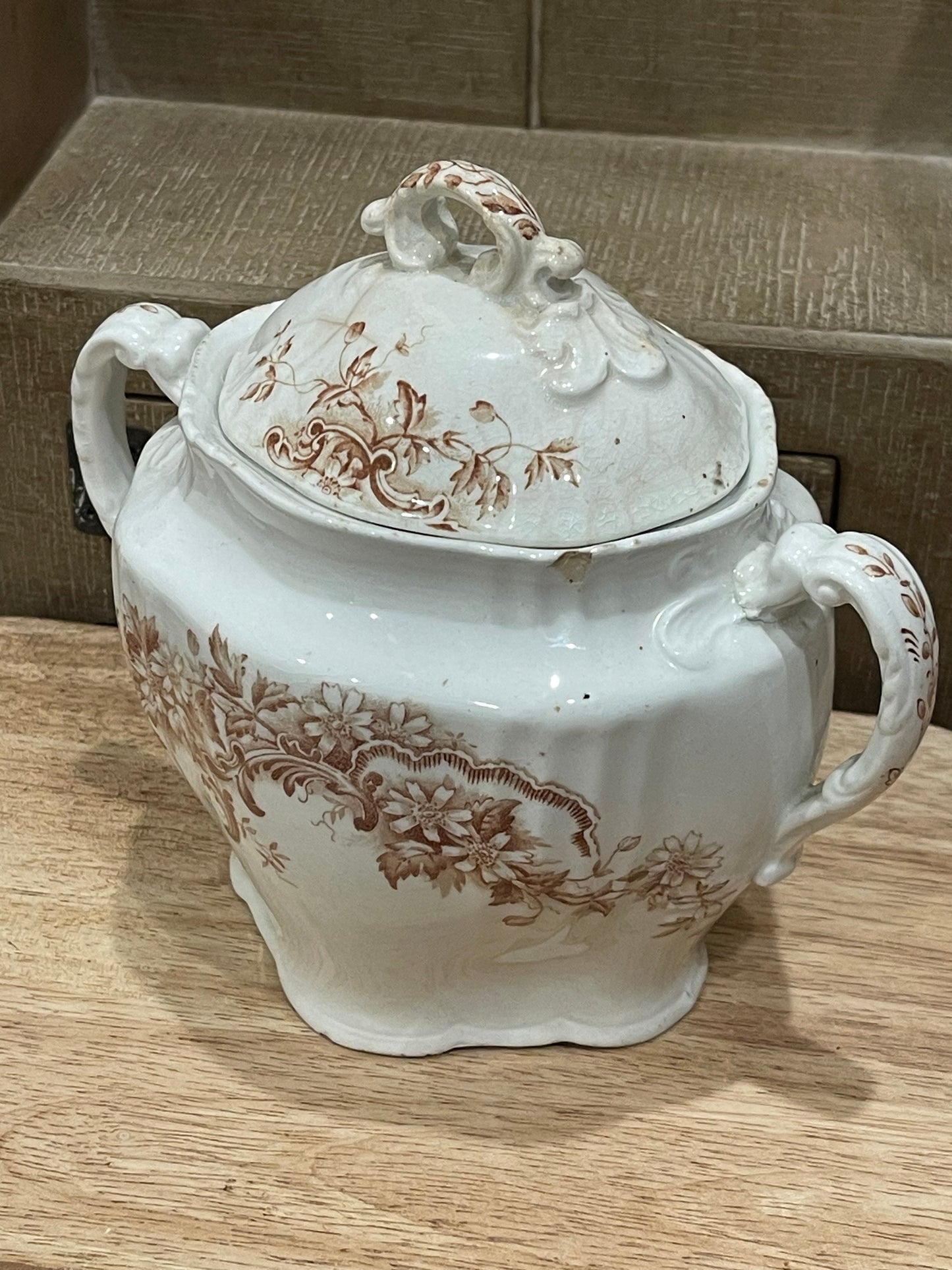 Mellow-Taylor & Co. Ironstone Covered Sugar Bowl