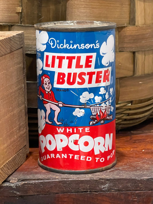 Vintage 1960’s Dickinson’s Little Buster Popcorn Tin - UNOPENED