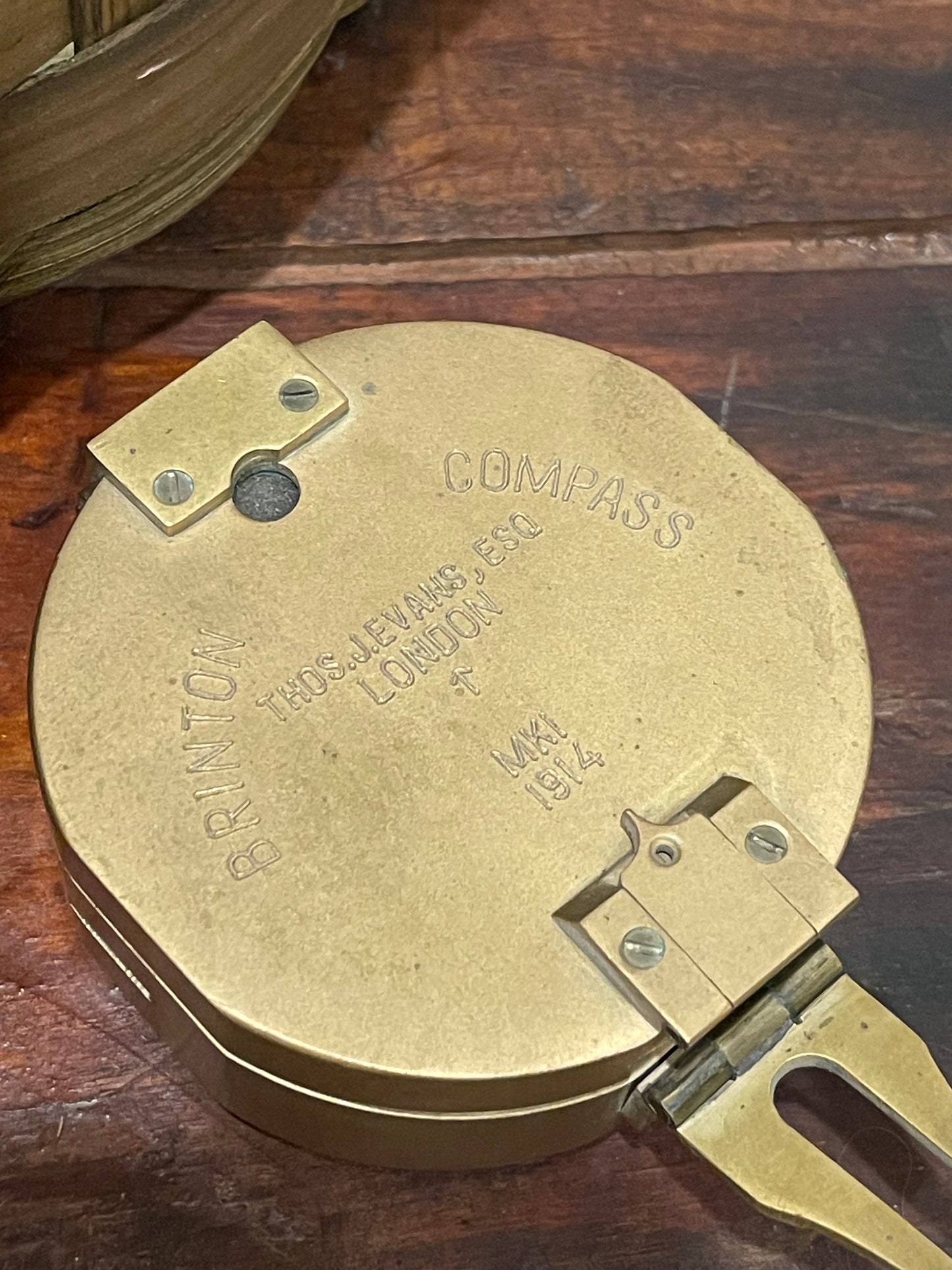 Brinton MKI 1914 Brass Compass Thos. J. Evans, ESQ. London