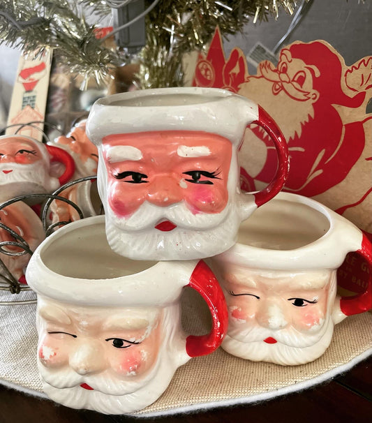 Santa Mugs, Marked Japan (set of 3)