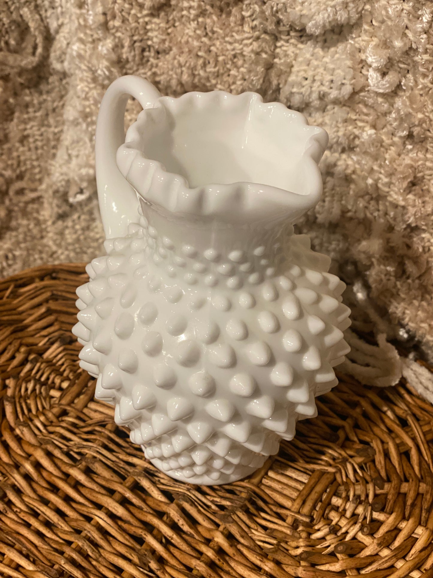 Fenton Milk Glass Hobnail Pitcher